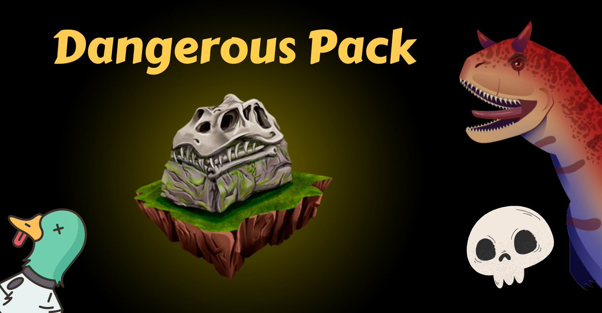 For limited time, the dangerous pack will be available without the risk of being killed by another dino!!!

- Available in the internal shop in exchange for the in-game currency: DNA🧬 

Hurry up guys, get yours because this offer can last less than you think 
#waxp #NFTCommunity