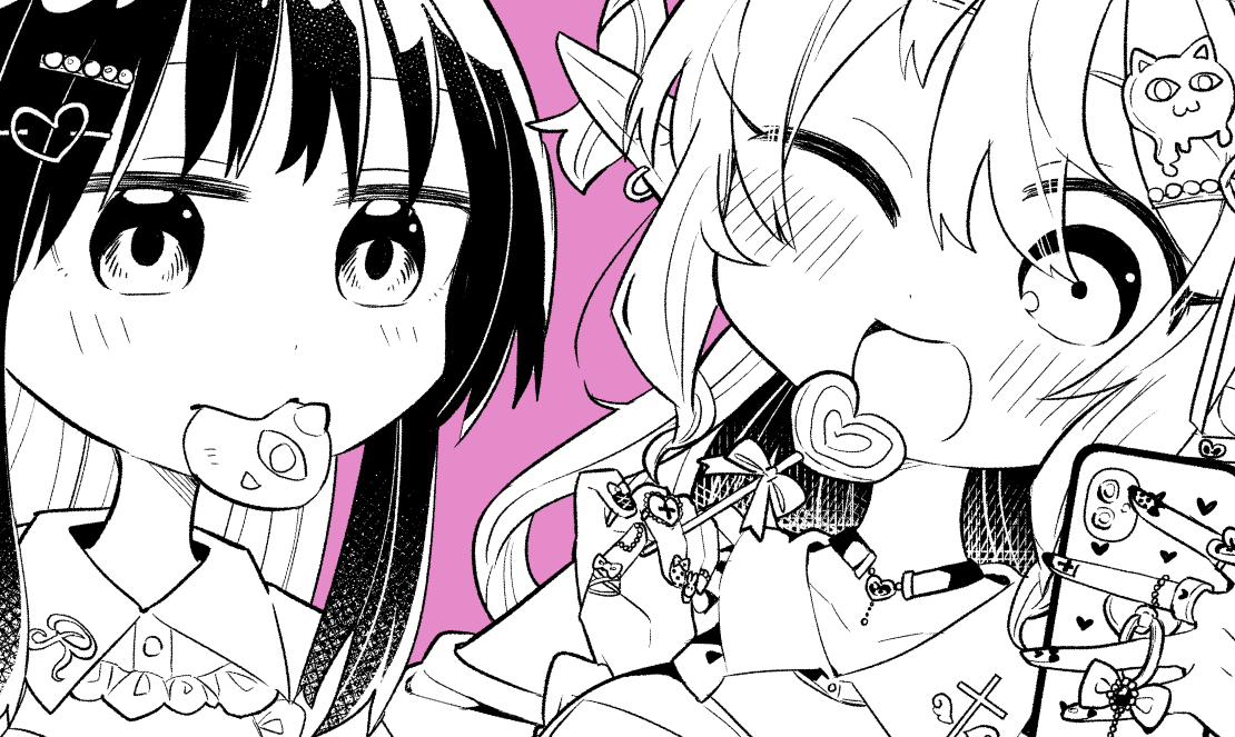今描いてる回のトビラ絵が可愛いのでチラ見せ #おかしなエルフと女子高生 