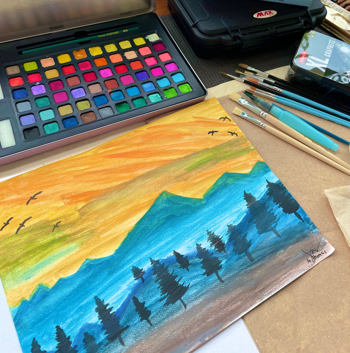 thomas_ai12's tweet photo. #art #artsupply #newhobby #watercolorpainting #graphiteblocks  #learningisfun https://t.co/7MDND8ax7t