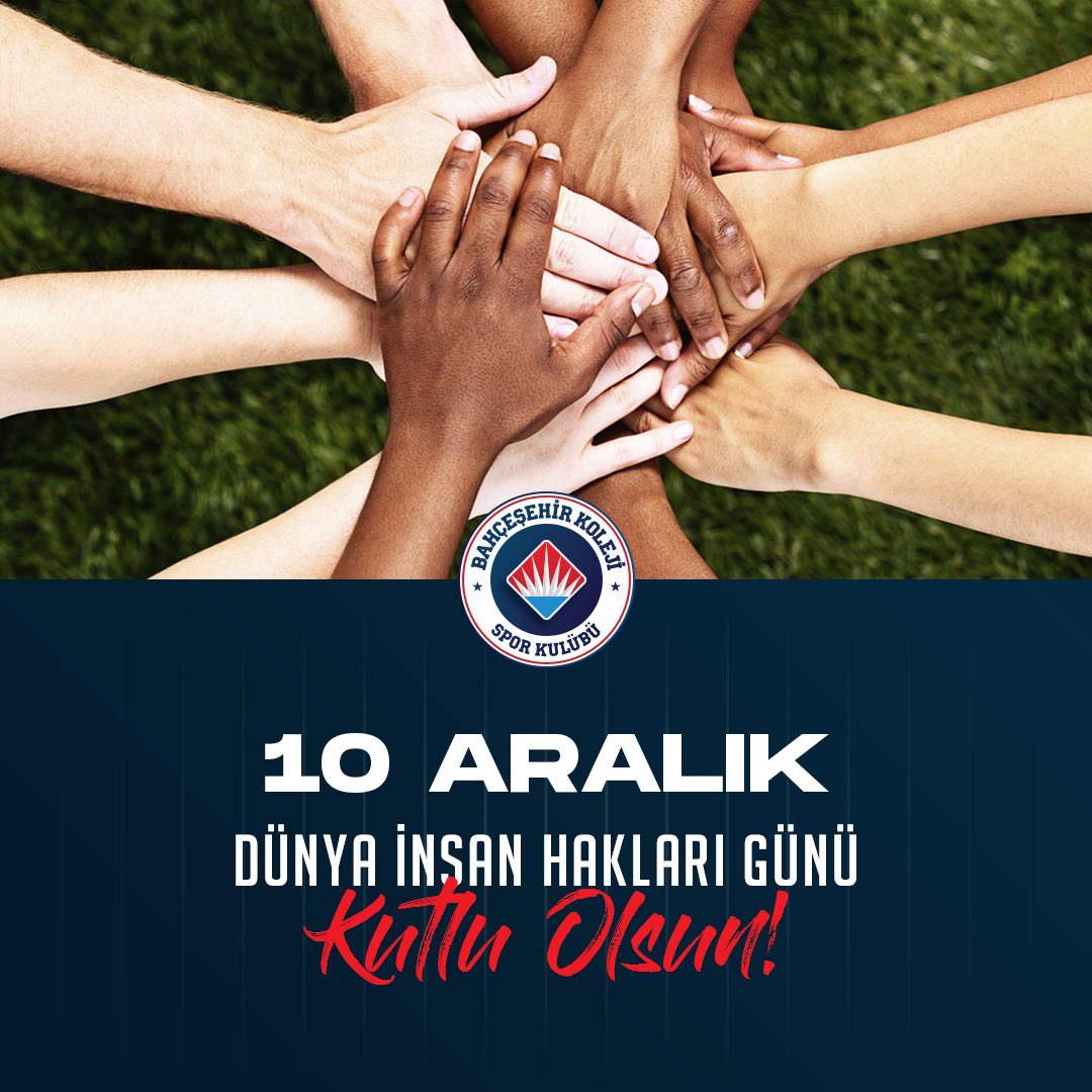 BKBasketbol's tweet photo. 🤗 Adil, özgür, eşit, barış içinde kardeşçe yarınlar, insan hak ve özgürlüklerinin herkes için hayata geçirildiği dünya özlemiyle; İnsan Hakları Evrensel Bildirgesi'nin kabul edilişinin 74. yılı kutlu olsun.

#10Aralık #DünyaİnsanHaklarıGünü https://t.co/KwrNuNrbg8
