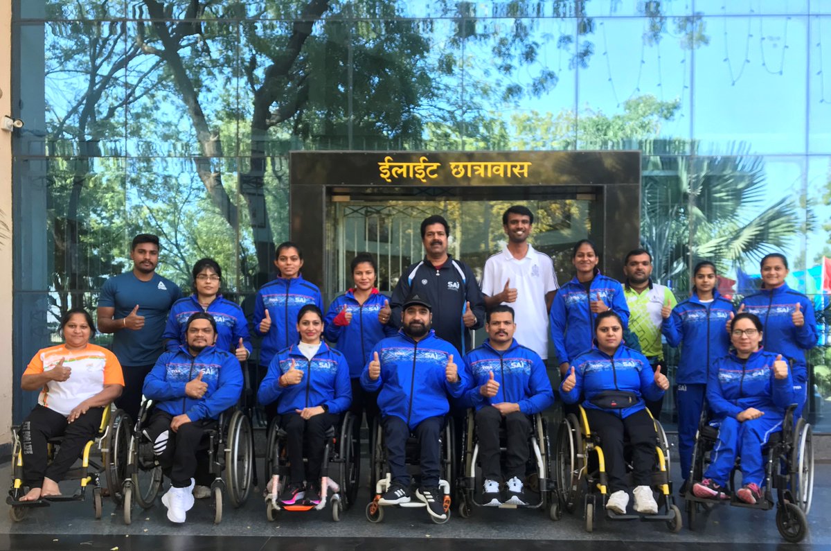 SAI_Gandhinagar's tweet photo. Para Powerlifting Athletes of @SAI_Gandhinagar - Parmjeet, Manish, Manpreet and Rajkumari departed for Fazza 12th Dubai Para Powerlifting World Cup 2022. They were given a warm send off by coaches, officers and athletes.

@Media_SAI https://t.co/t1oCJ7fzcs