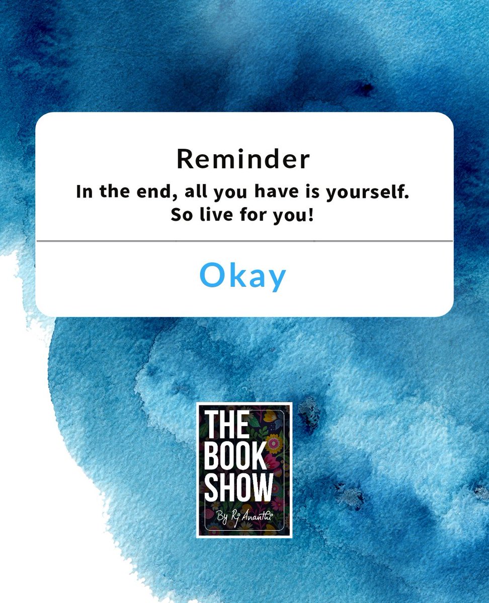 #KuttyReminder
Go and accomplish all your 'chinna chinna' aasaigal & live for yourself! 💛🍀

#TheBookShow #rjananthi #goodthoughts #BookTwitter #bookcommunity #bookblogger #booktuber #Bookfluencer #reading #readersofinstagram #readwithus