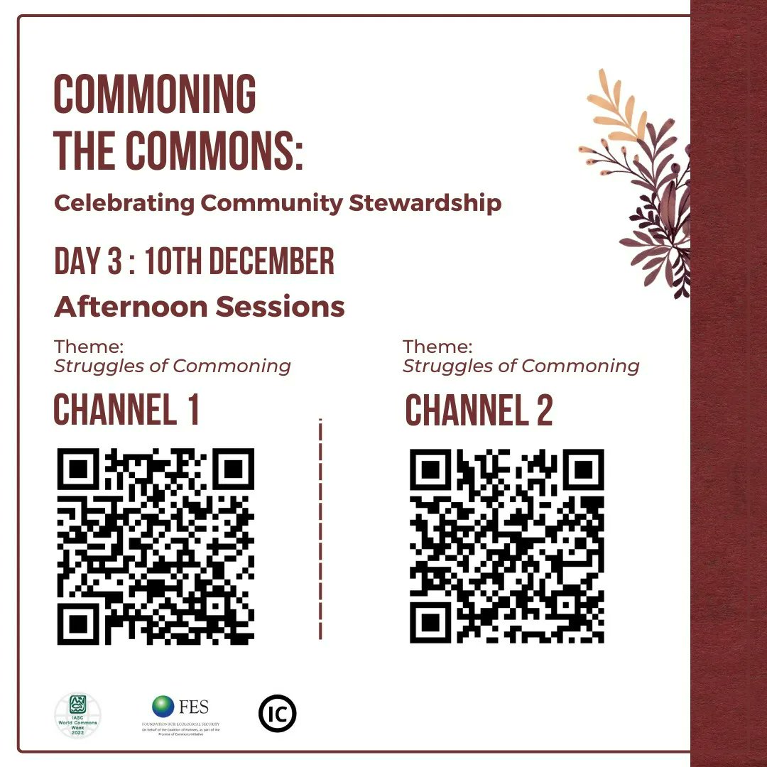 fesforcommons's tweet photo. Commoning the Commons Virtual Conference afternoon sessions begin at 2:30pm.
We’re discussing ‘Struggles of Commoning’ with speakers from across the country.
Join Channel 1- https://t.co/NUMI0rncmL 
Join Channel 2- https://t.co/ID5zeJVUxh
#PromiseOfCommons #CommunityAction https://t.co/T5TVa7eDPs