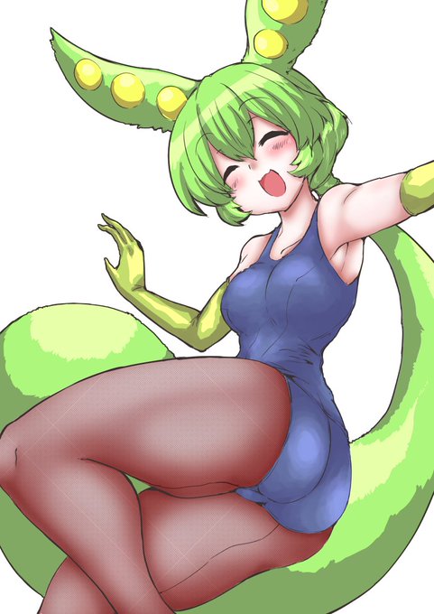 #どんどん土曜日ずんだもん 
今日のスク水ストッキングです 