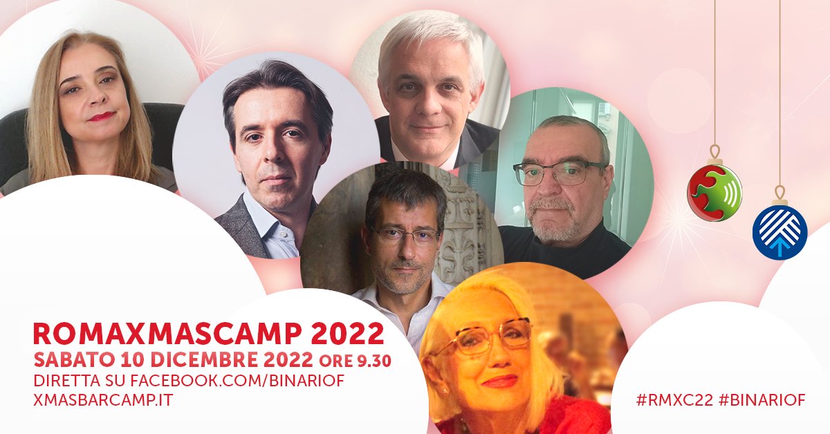 RomaXmascamp's tweet photo. Segui tutti i talk di questa nuova edizione del #RomaXmasCamp condotta da @netnewsmaker con @SfnJust, @MarinaBellini2, @DanieleChieffi, @vincos, @sennett e @maurizioGalluzz
#RMXC22 #BinarioF #MemorieDigitali #Web20 #Metaverso 
A breve in diretta su https://t.co/UnXh2EhSOG https://t.co/raRABTTjRD