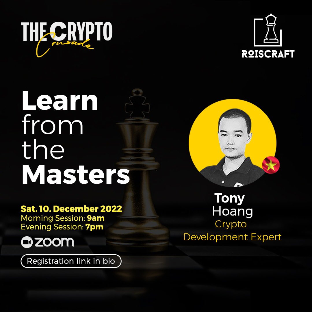 Apexwhalee's tweet image. There’s so much to learn at the ROISCRAFT Crypto Crusade that is ongoing now.
 #LearnFromTheMasters