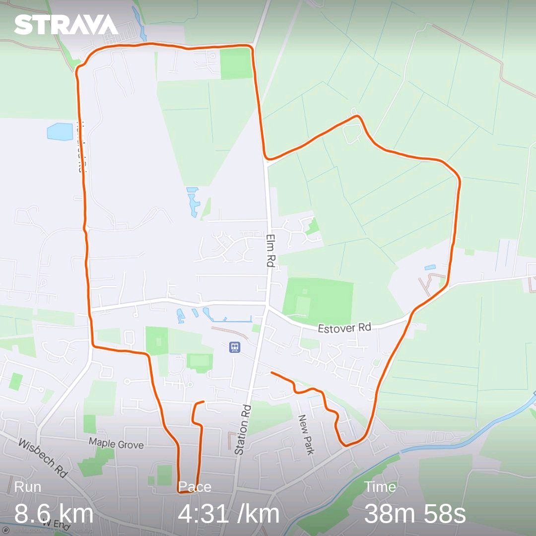 Another quick blast in lieu of parkrun since heading to Birmingham for the day. The running helps keep BG on a nice consistent level on the whole.
