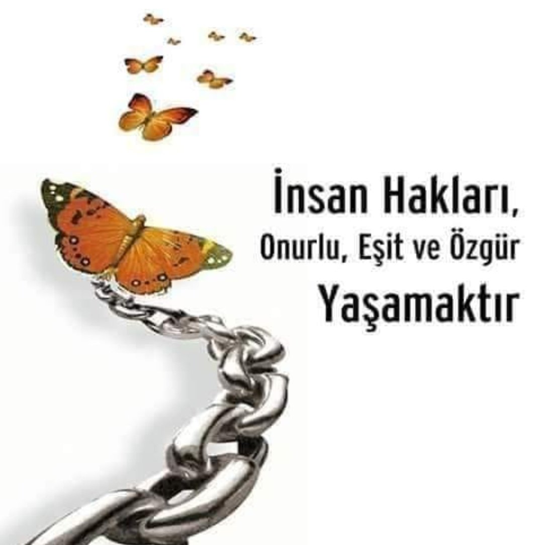 '

Eşitlik, adalet ve özgürlük, şiddeti önler ve barışı sürdürür.

Her ilerlemenin ve kurtuluşun anası hürriyettir.

Kişisel hürriyetler kutsaldır.

#10AralıkİnsanHaklarıGünü

'