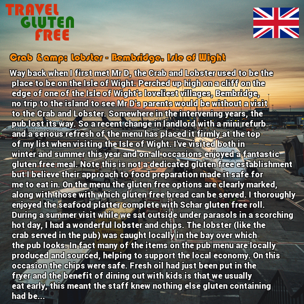 It's time to share a random #GlutenFree review! Check out this review of Crab &amp; Lobster and more at travelglutenfree.co.uk/Europe/UK/?loc… 

#coeliac #glutenfreetravel #travelglutenfree #UK #glutenfreeUK