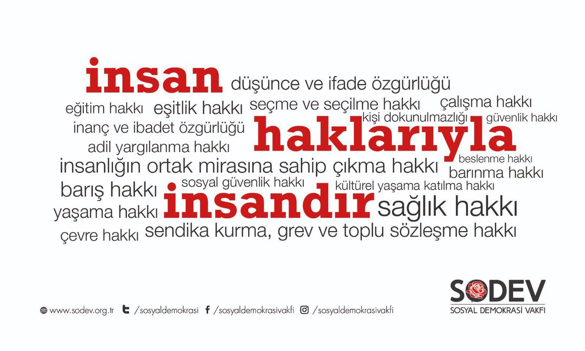 Sosyaldemokrasi's tweet image. İnsan, haklarıyla insandır!
#10AralıkDünyaİnsanHaklarıGünü