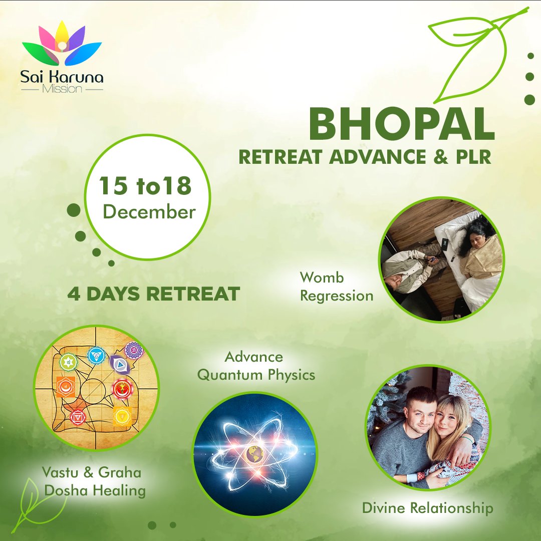 SAIKMISSION's tweet photo. enjoy 4 days retreat and heal your body, mind and soul. register with us today to avail the benefits..
.
.
Registration Now.

🔗 Contact Numbers:- +919820867237
                                           +919653430832
Tags 
  #pastliferegression #livesession
 #Bhopal  #workshop https://t.co/wWv9ZOpl3p