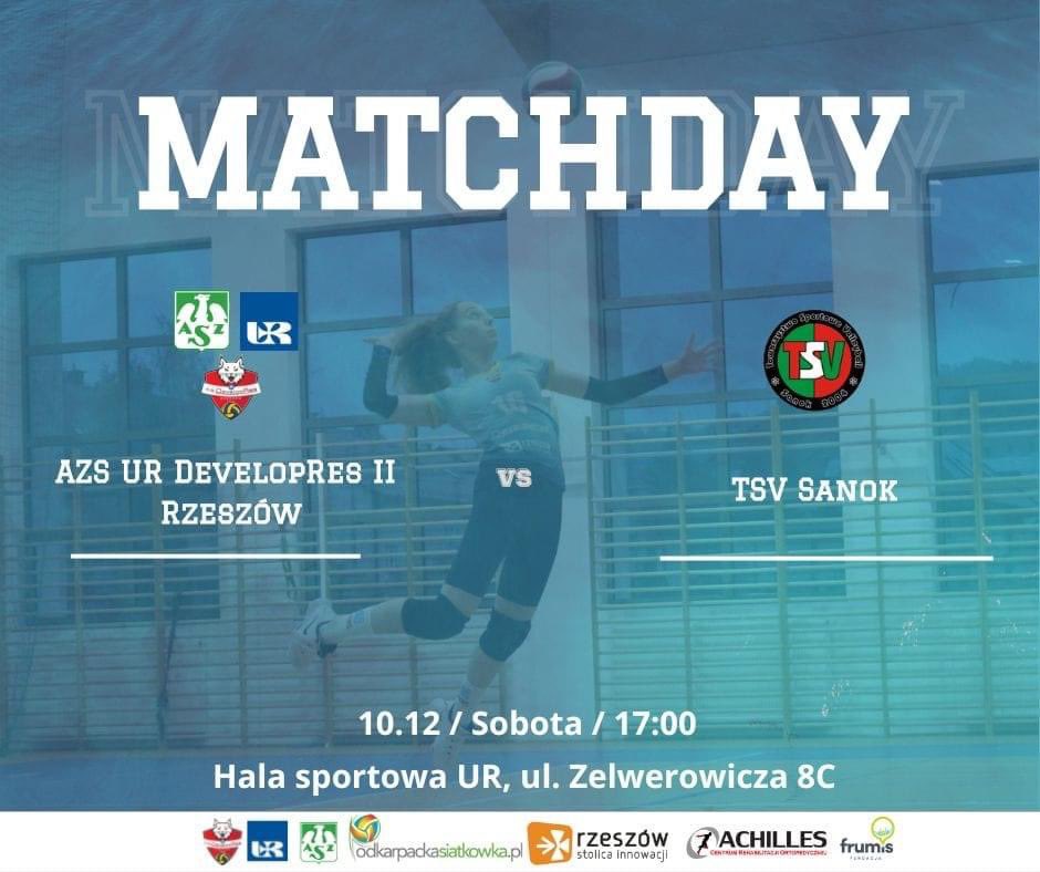 🏆 Mecz o Mistrzostwo Podkarpackiej 
I Ligi Kobiet
⚔️ TSV Sanok 
⏰ 17:00
⛳️ Hala sportowa UR, ul. Zelwerowicza 8c
🖥 Transmisja rozpocznie się godzinę przed meczem
🎟 Wstęp Wolny ‼
_________________________________
<a href="/KSDevelopres/">KS DevelopRes Rzeszów</a> <a href="/miasto_rzeszow/">Rzeszów</a> <a href="/UR_Rzeszow/">UR Rzeszów</a>
