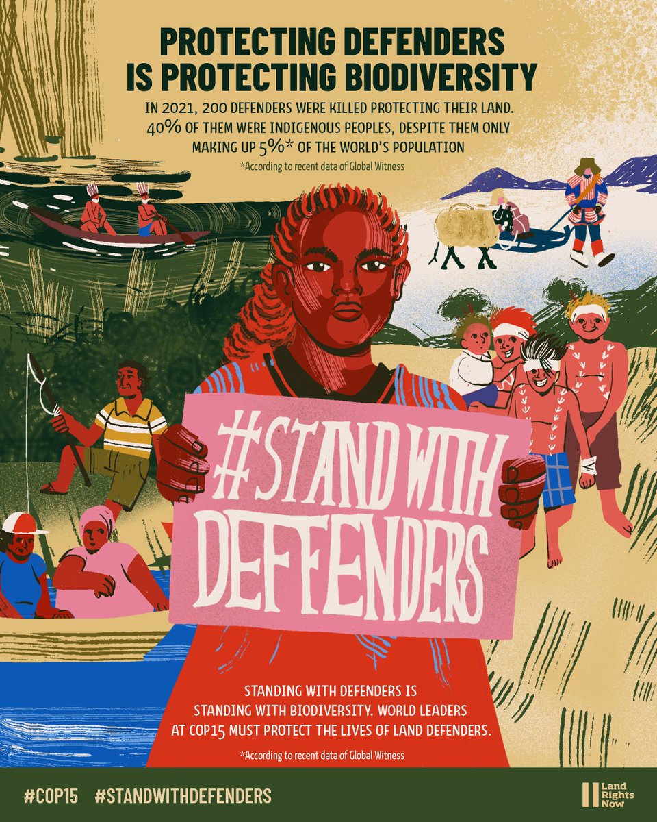 📢On International #HumanRightsDay, we are asking world leaders at #COP15🌿to #StandWithDefenders✊. Land and environmental defenders are risking their lives to protect #biodiversity. Protecting #HumanRighs must be a cornerstone of conservation. Repost if you agree!🙌