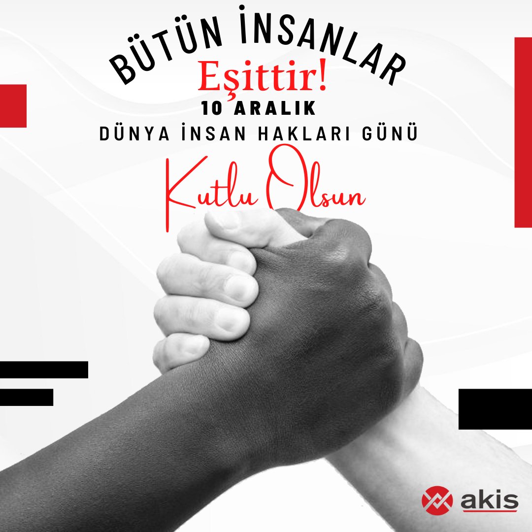 Bütün insanlar özgürlük ve haklar bakımından eşit doğarlar. 10 Aralık Dünya İnsan Hakları Günü Kutlu Olsun.
#10aralık #dünyainsanhaklarıgünü #akisguvenlik