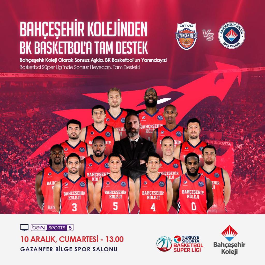 ❤️💙Türkiye Sigorta Basketbol Süper Ligi’nin 10. haftasında Onvo Büyükçekmece ile karşılaşacak takımımıza başarılar diliyoruz. <a href="/bkbasketbol/">Bahçeşehir Koleji Spor Kulübü</a>

📍Gazanfer Bilge Spor Salonu
⏰ 13.00
📺 beIN Sports 5