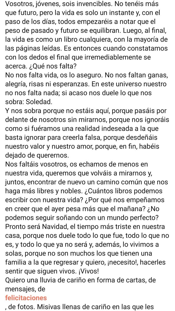 IbonPerezTV's tweet photo. Comparto esta carta remitida por Juan José López,el director de la “Residencia de Maiores de Camplongo (Pontevedra)”.Me parece una iniciativa preciosa y deseo q fructifique para ampliarla a otros ámbitos donde anida la soledad.Que lleguen mil cartas a esta y todas las residencias https://t.co/8DVy7yWLcr