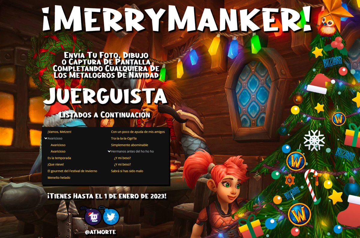 Atmorte's tweet photo. 🏆FELIZ NAVIDRACTH Y PRÓSPERA EDICIÓN HEROICA 🏆

🖤Follow+RT🔃 
@atmorte
 
@elpergamino_wow

🐉AMPLIAMOS PLAZO!
🗓️ Hasta el 02/01/2023 -  23:59 CEST

#WoW_Partner #Dragonflight https://t.co/Clg6pYOXt1