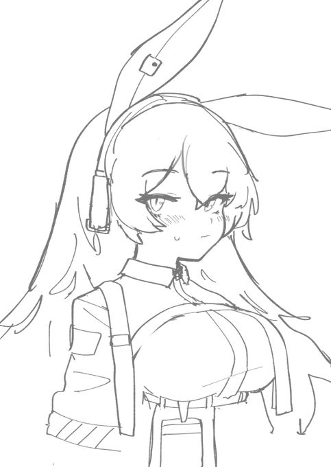 あんまりデカくならなかった 元々デカくない???> おっぱいがでかいエイプリル(アークナイツ) #odaibako_moto_masu  