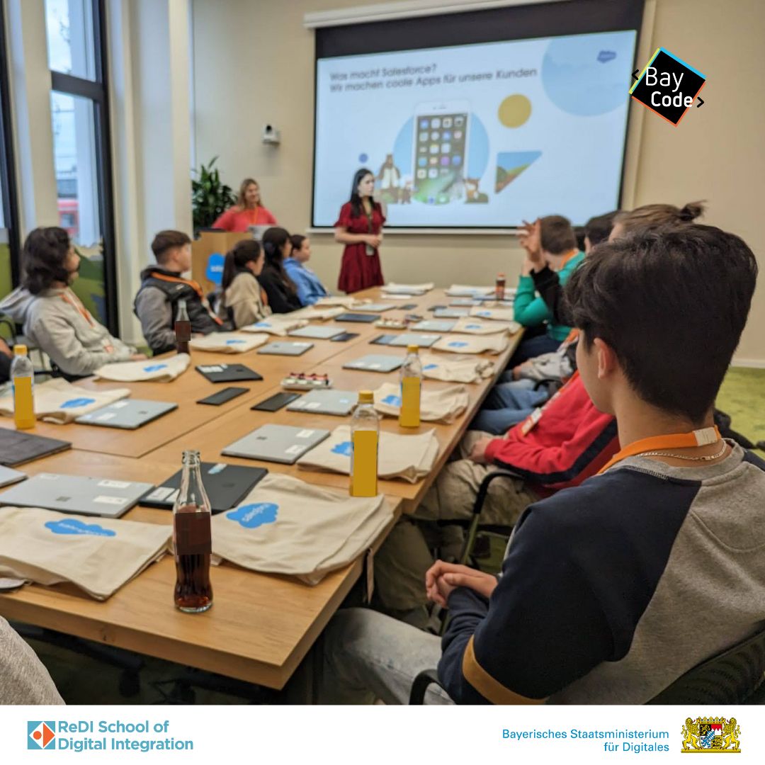 Highlight zum Jahresabschluss!

Anlässlich der Computer Science Education Week veranstalten <a href="/SalesforceDACH/">Salesforce DACH</a> und #BayCode einen Hackathon mit zwei Schulklassen in den Räumen des Unternehmens.

@gerlach_judith <a href="/digitalbayern/">Bayerisches Digitalministerium</a>