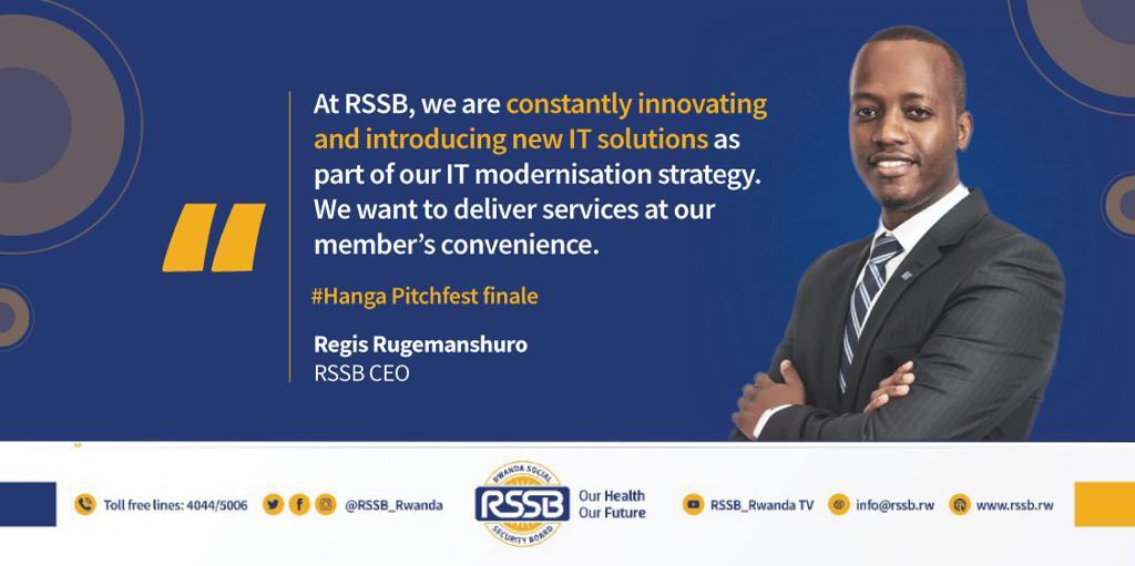 RSSB_Rwanda's tweet photo. โ@RSSB_Rwanda, we are constantly innovating and introducing new IT solutions as a part of our IT mordenisation strategy. We want to deliver services at our memberโs convenience,โ RSSB CEO @Regis_Rugema at todayโs #Hanga
Pitchfest finale.
#HangaUhige
#MembersFirst
#ASaferFuture https://t.co/CduK8oJDCj