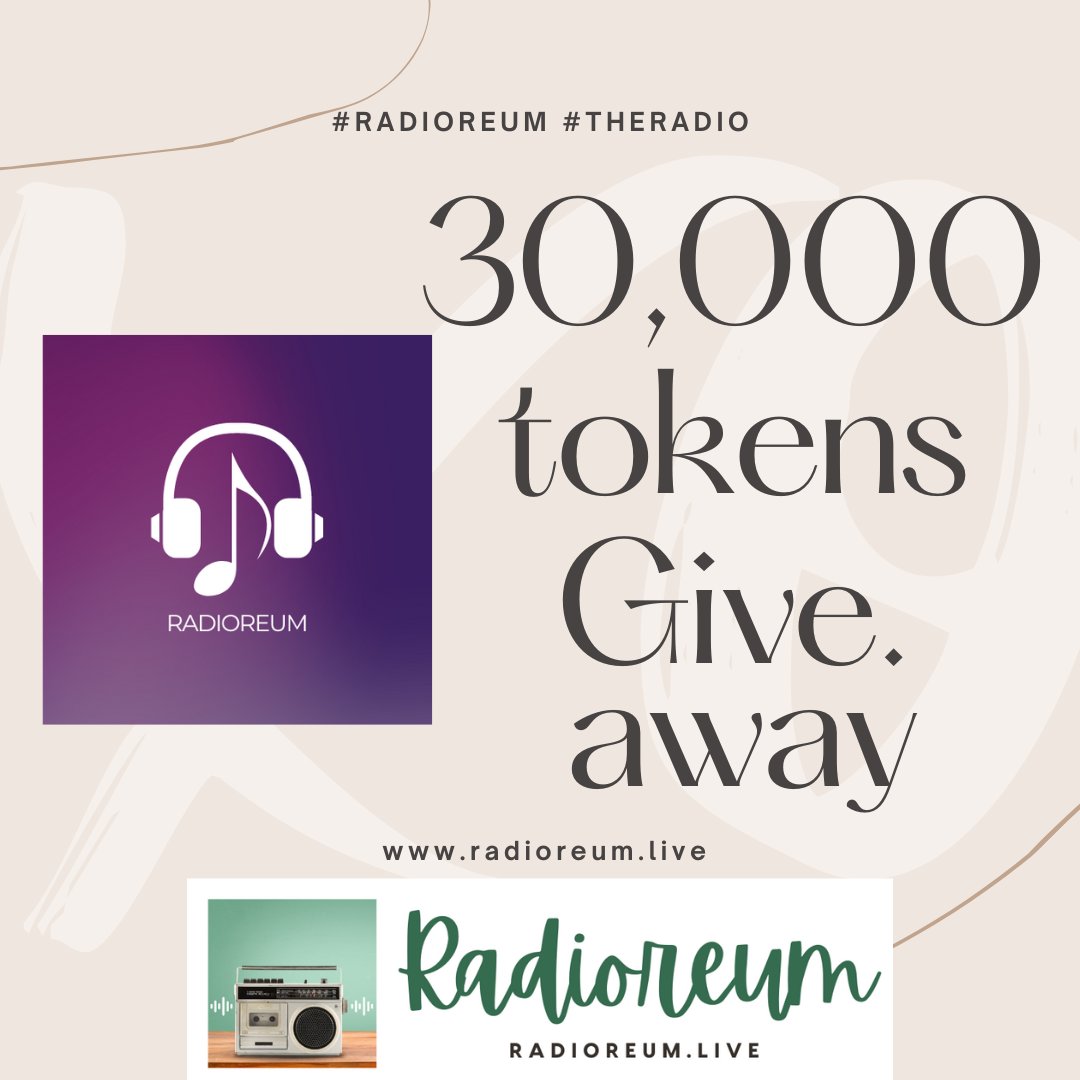 Competition: WIN 30,000 TheRadio tokens (about $100) give away to someone who makes a nice short music video for Radioreum. Post it on Twitter, TikTok , and Instagram, and tag us #Theradiojingle #Radioreumjingle