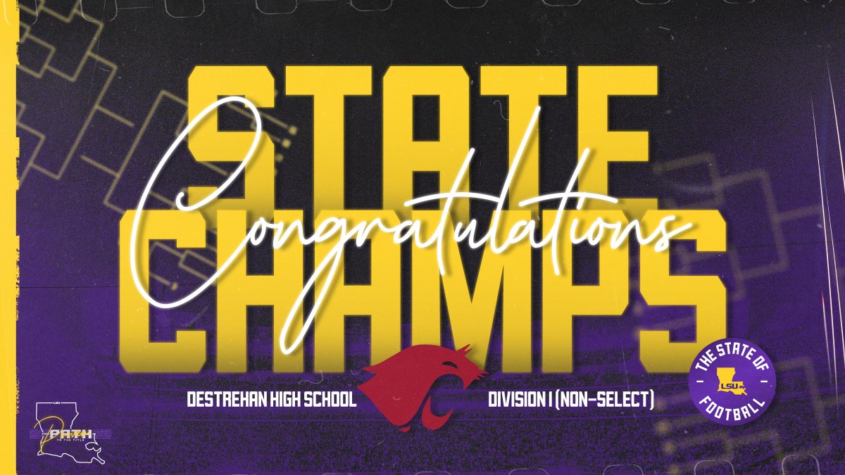 Congratulations to Destrehan High School on winning the Division I Non Select Louisiana State Championship!