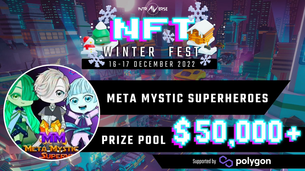 We are happy to announce that we will be participating in <a href="/intraVerse_Game/">Intraverse</a> as a partner in the NFT Winter Fest with a Pool Prize of more than $50k! 

To participate in the contest and WIN AN NFT, enter the Intraverse Discord and discover how discord.com/invite/7BbJ7pa…

#NWF22