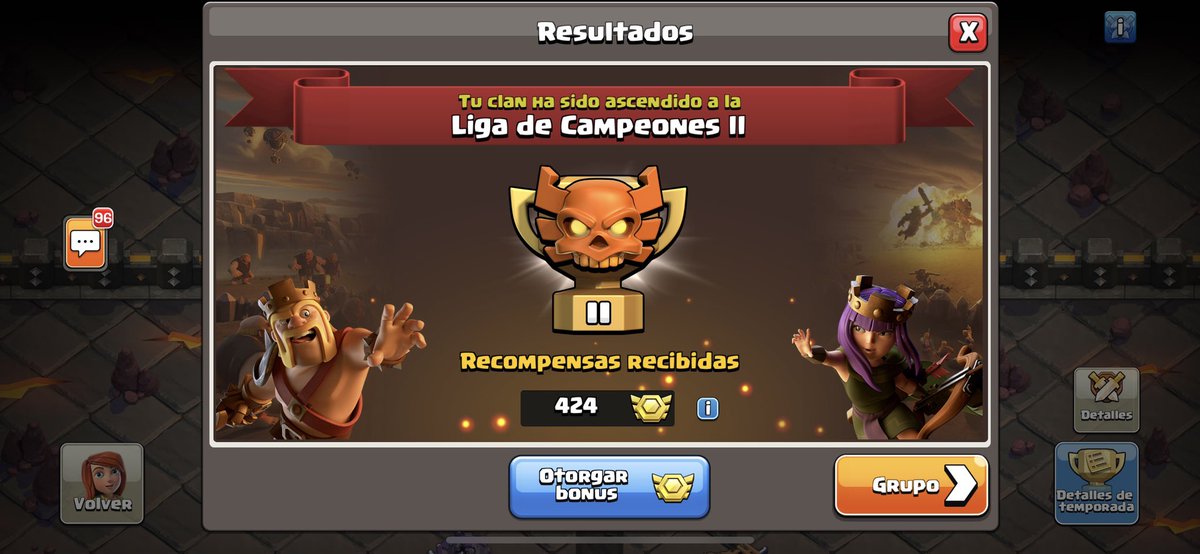 Tot esperant les semis de la #superlligacatalana de la <a href="/lligacatclash/">Lliga Catalana Clash</a> el nostre clan principal ascendeix a Campions II, molt bona feina 💪