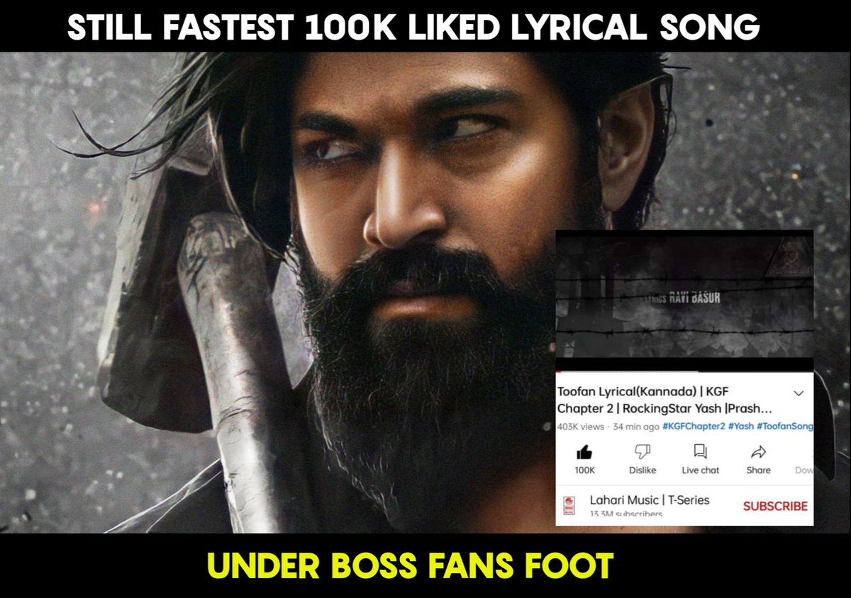 No one can beat #toofan record unless he is #yashboss 💥💥🤙🤙

#yash19 <a href="/TheNameIsYash/">Yash</a>