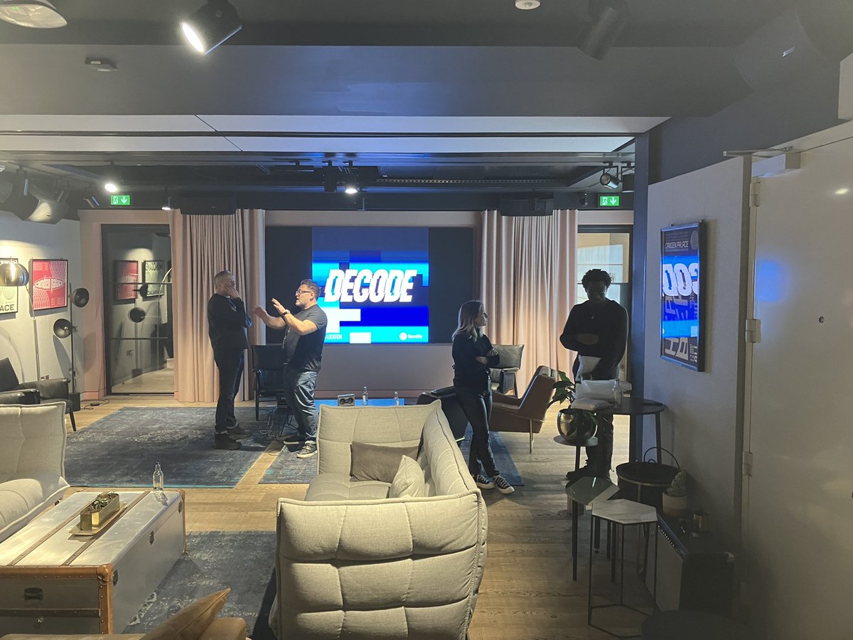 reducedlisten's tweet photo. What a joy to get together with the incredible team whose detailed care and attention led to #Decode podcast. Thanks @SpotifyUK for having us https://t.co/lgn4z5BIME
