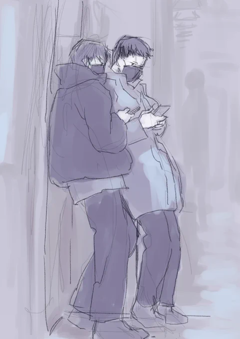 スマホで描いて、なんとなくiPadで塗った#croquis #クロッキー #落書き 