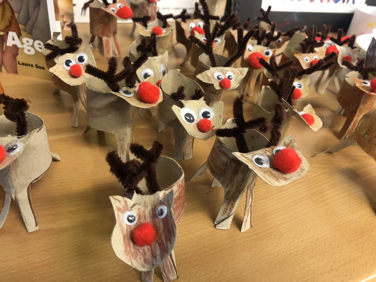 MissDickson_'s tweet photo. So pleased with how this reindeer herd turned out! A random idea back in July finally tried and tested, and Year 3 loved them too 🤗 https://t.co/9mqxXQD5du