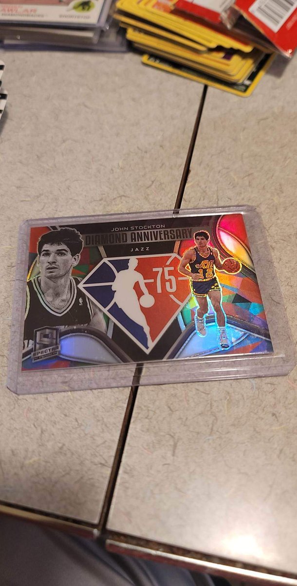 Was at my LCS and Found this Guy in the discount Boxes Crazy Find  #sportscards #johnstockton #paniniamerica #paninispectra  #75th