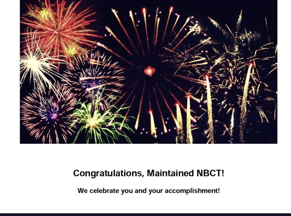 I didn’t stay up to midnight for the score release but I successfully renewed my #NBCT. I first achieved in 2002. Yep, I’m that old.