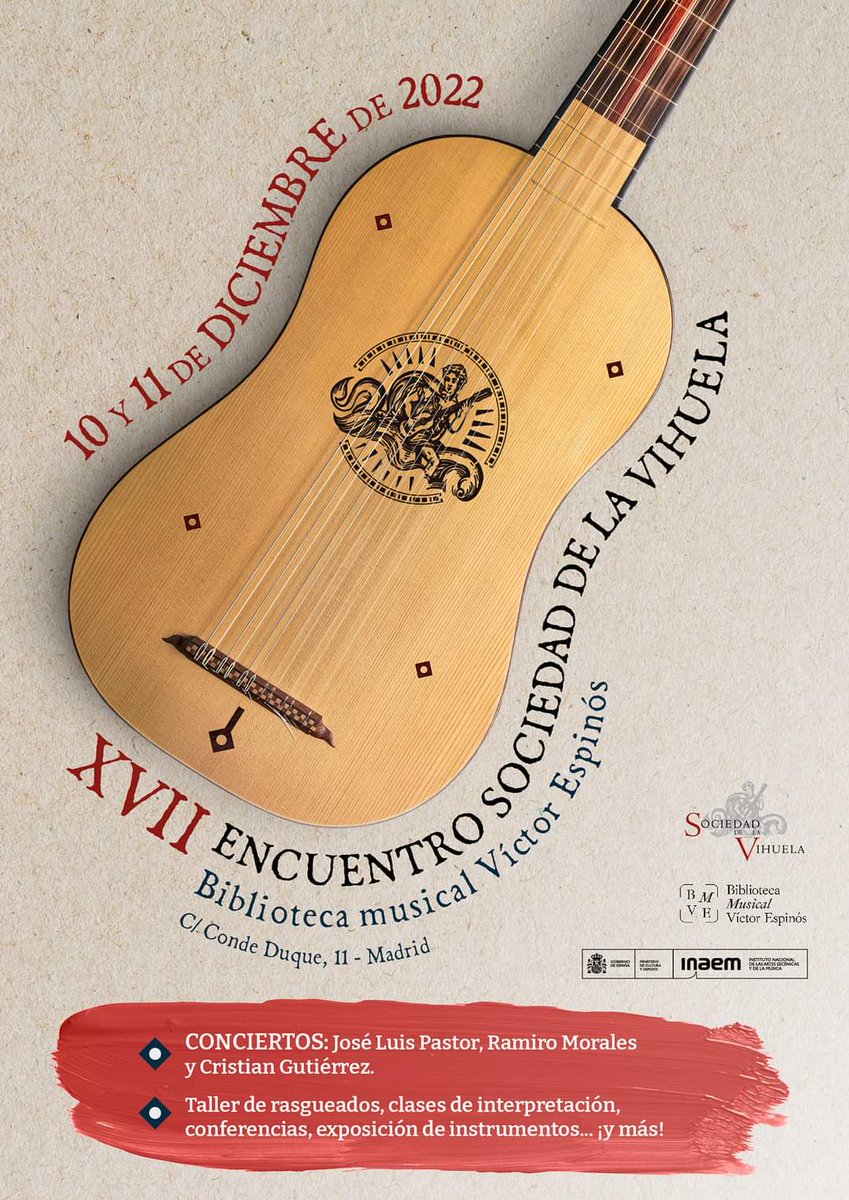 elcriticorn's tweet photo. He venido a presenciar este XVII Encuentro de la @SociedadVihuela, que regresa a Madrid tras algunos años... Conferencias, muestras de violeros y conciertos que acogen la @bmusicalmadrid Víctor Espinós.
#Musicología. https://t.co/LyjJrXi86A