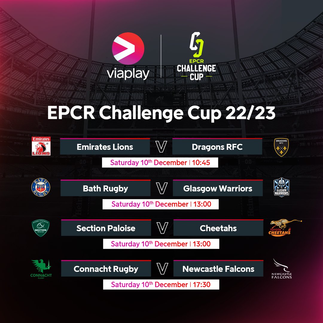 And we're underway on a busy Saturday of EPCR Challenge Cup action! 🏉 Stay away from the cold, settle in on your couch, and enjoy a feast of European rugby live on Viaplay ☕🙌 #ChallengeCupRugby