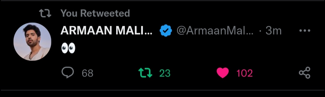 banbit_forever_'s tweet photo. @ArmaanMalik22 100 + likes 🙈😍 in only 3 mints

#ArmanMalik 🙈😍 https://t.co/KAEMkYWvdM