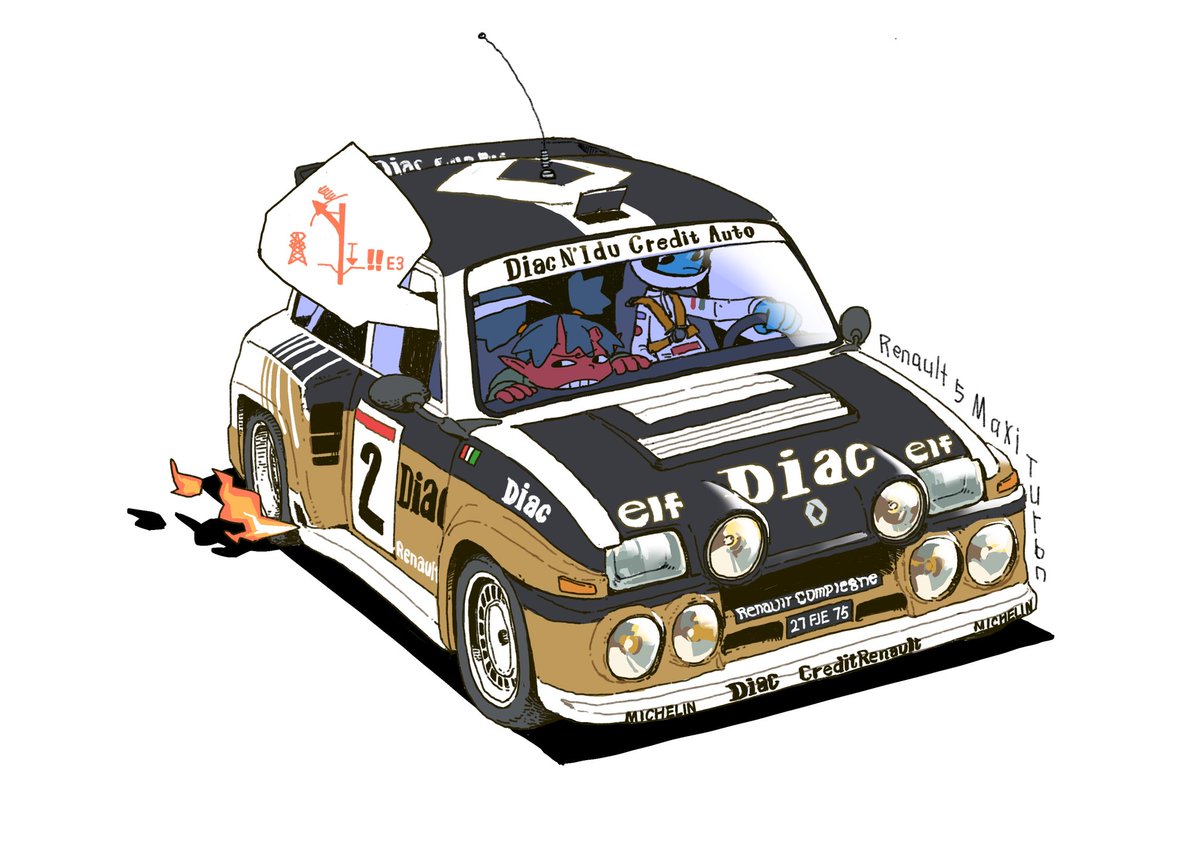 「Renault 5 maxi turbo#wrc #retrorally #Re」|Det.Wang 王侦探のイラスト