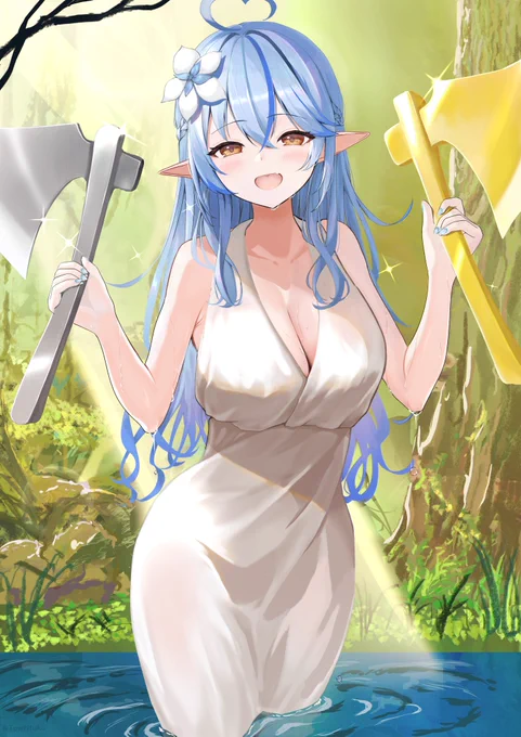 コスプレラミィちゃん⑯「あなたが落としたのは金の斧?銀の斧?それともラミィ?」#LamyArt 