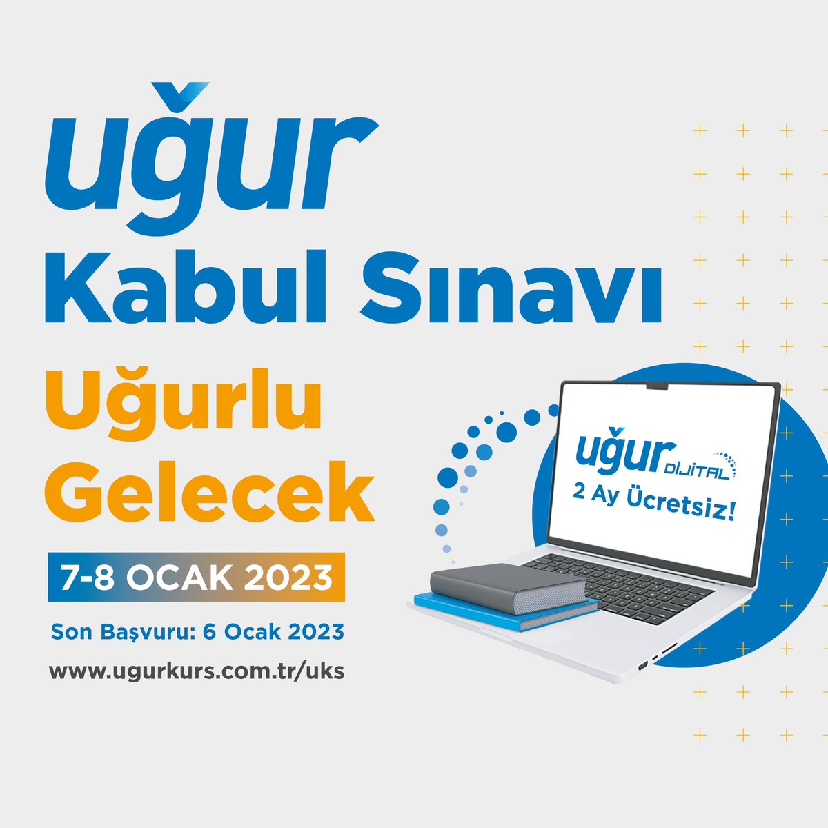 Uğurlu bir gelecek için hazırlan! 🚀

4. ve 11. sınıf kademeleri arasındaki tüm öğrencilerin katılımına açık Uğur Kabul Sınavı, 7-8 Ocak tarihlerinde!

👉 Detaylı bilgi ve başvuru için: ugurkurs.com.tr/uks

#UğurluGelecek
