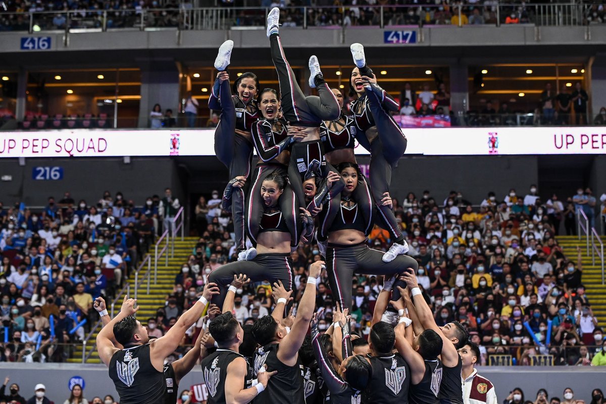 phkule's tweet photo. LOOK: The UP Pep Squad caps this season's #UAAPCDC2022 with a Black Eyed Peas-inspired performance. This is our Pep Squad's first UAAP cheerdance competition under the new coaching team.

Photos: UAAP

#UPFight
#QuestionHeart https://t.co/8o98NwoRyA
