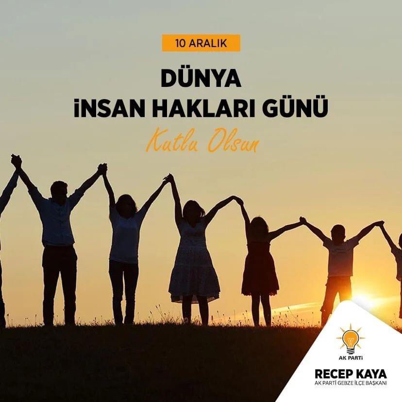 10 Aralık Dünya İnsan Hakları Günü Kutlu Olsun.
#AkPartiGebze
#insanhaklarıgünü
#RecepKaya