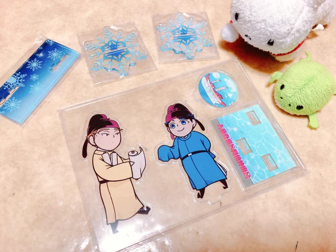 真備&amp;仲麻呂Aアクリルジオラマ試作できました。物販の冬柄のスタンドもかわいいので購入 