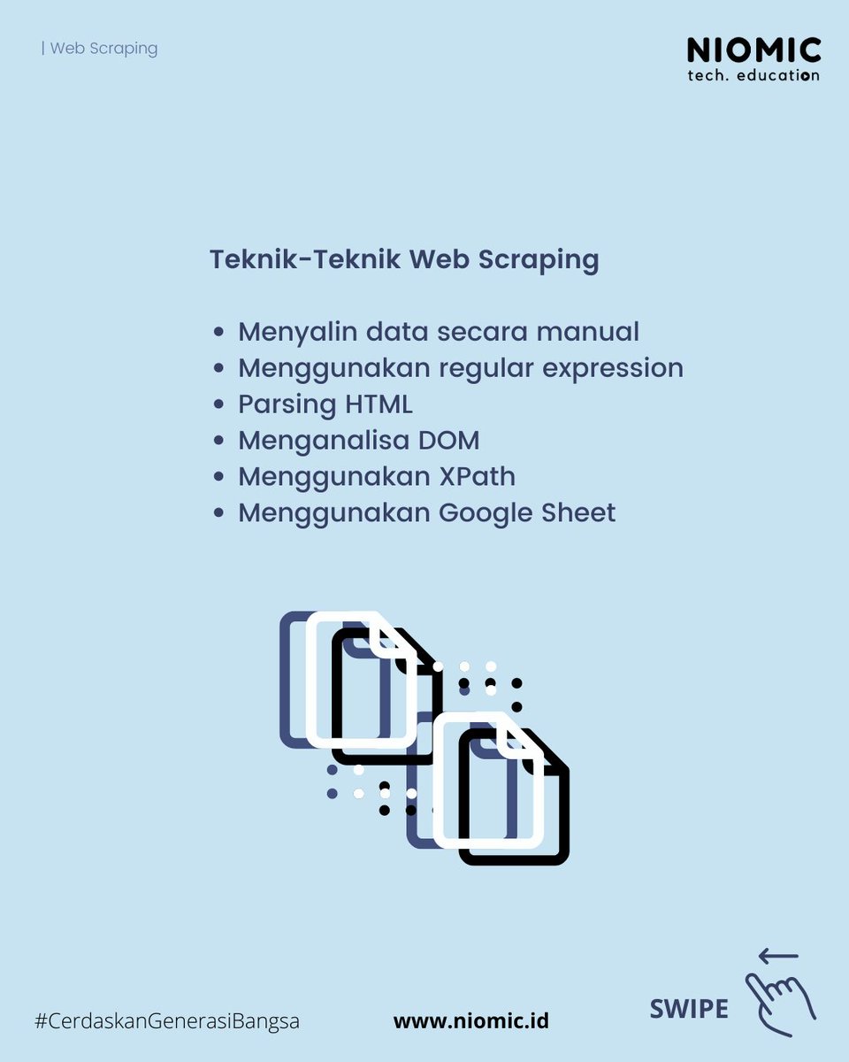 niomicID's tweet image. Apa Itu Web Scraping ? 🤔
.
Simak Yuk, Berikut Penjelasannya .. 🤓
.
.
#programmer #belajarprogramming #niomic #programmerindonesia #tech #cerdaskangenerasibangsa #programming #developer #technology #webscraping