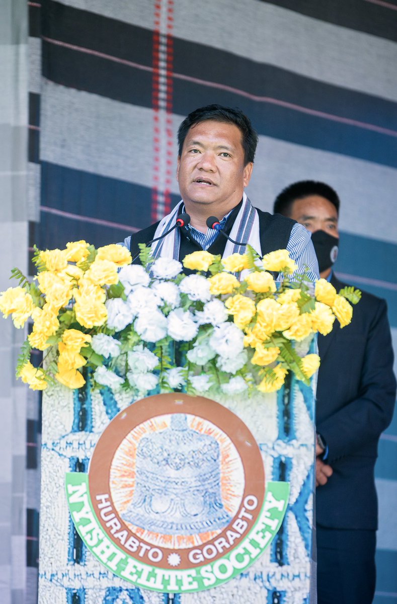 NatungMama's tweet photo. Attended the inaugural session of xiii General Conference of Nyishi Elite Society (NES); graced by HCM @PemaKhanduBJP Ji at Yachuli, #LowerSubansiri Dist, #ArunachalPradesh https://t.co/0UuAHHl1at