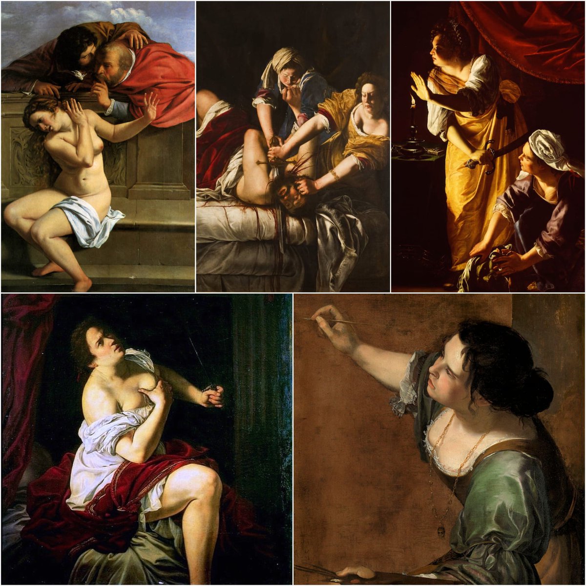 Artemisia Gentileschi.
Una femminista "avant la lettre" 1593-1653
Uguale o migliore di Caravaggio?
-Susanna e i vecchi
-Giuditta decapita Oloferne -Giuditta e la sua serva -Lucrezia
-Autoritratto in veste di Pittura, come la personificazione femminile della pittura <a href="/sciarsi/">Maria S. Sciarra</a> #art