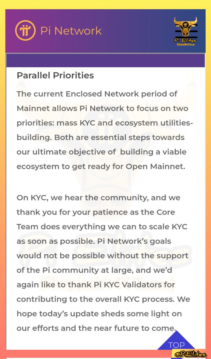 PiElites's tweet photo. When People Ask About When Will The Open Network Launch, 
This Is The Exact Same Thing I Keep Telling People. 
 Mass KYC + Integration Of Utilities = Open Network
 So Don't Let Anybody Fool You With Fake Made Up Information About The Launching Of The Open Network By December https://t.co/HSUEGjvNbX