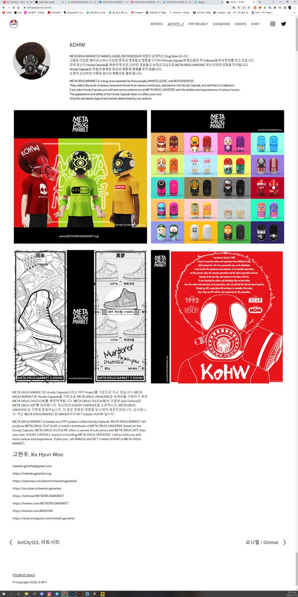 Holy~Moly~
Artist <a href="/MrKOHW/">KOHW</a> and his Brand <a href="/METADRUGMARKET/">META DRUG MARKET</a>
have been registered as official artists of <a href="/KNFT_space/">K-NFT Official.</a> 
knft.space/artists-2/kohw
#KNFT #RhythmicalNFT #NFT #NFTs #ethknft #knftsz #NFTCommunity #NFTartist #NFTart #NFTcollections #NFTcollectible #opensea #metadrugmarket #Eth