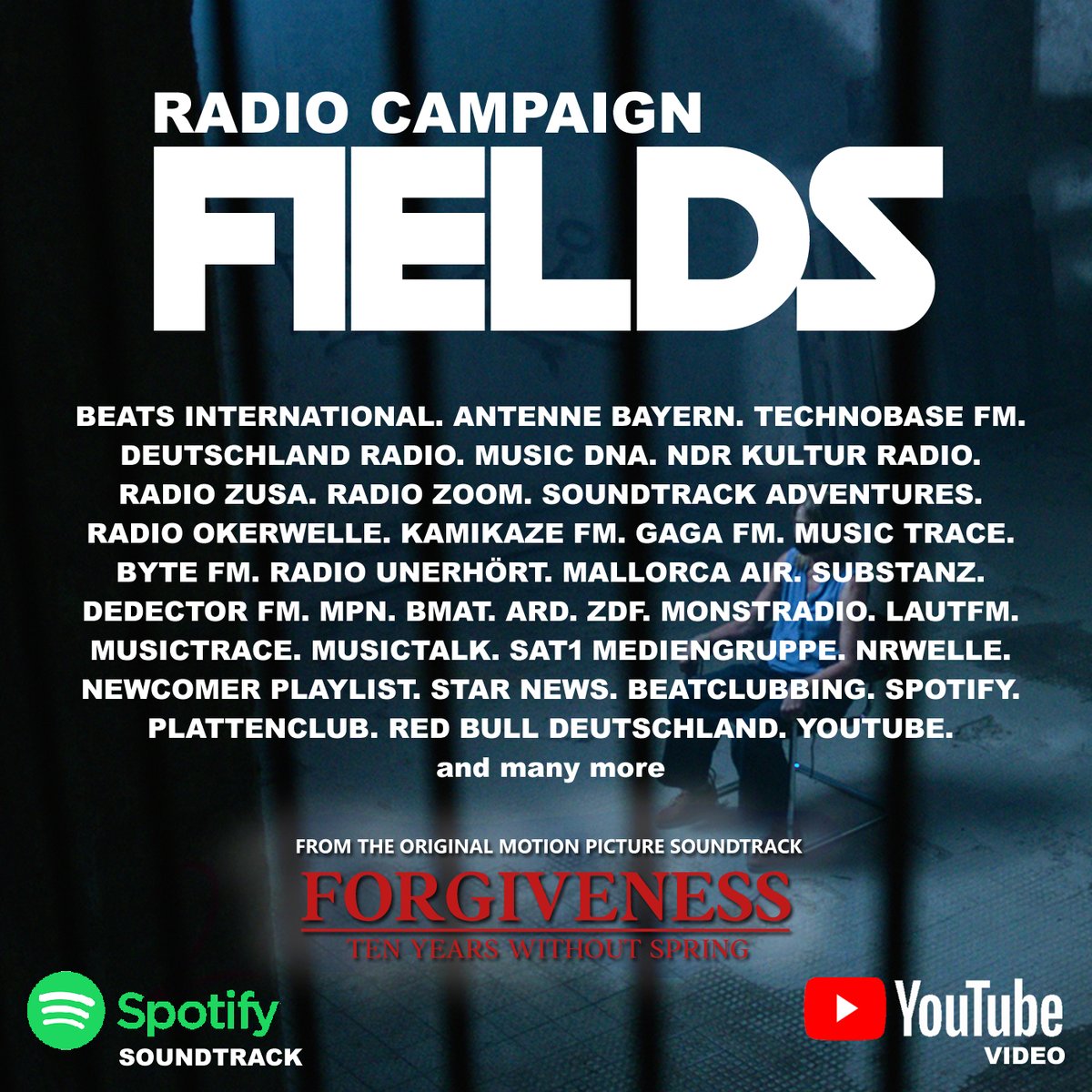 BarsottiMarcel's tweet photo. 🎤 TODAY the nationwide RADIO CAMPAIGN with more than 150 radio stations with the single FIELDS from the upcoming soundtrack FORGIVENESS
#radio #podcasts #soundtrack #radiozusa #radiozoom #monstradio #gagafm #deutschlandradio #beatclubbing #technobasefm #techno #dance #electronic https://t.co/r70hqCQ71z