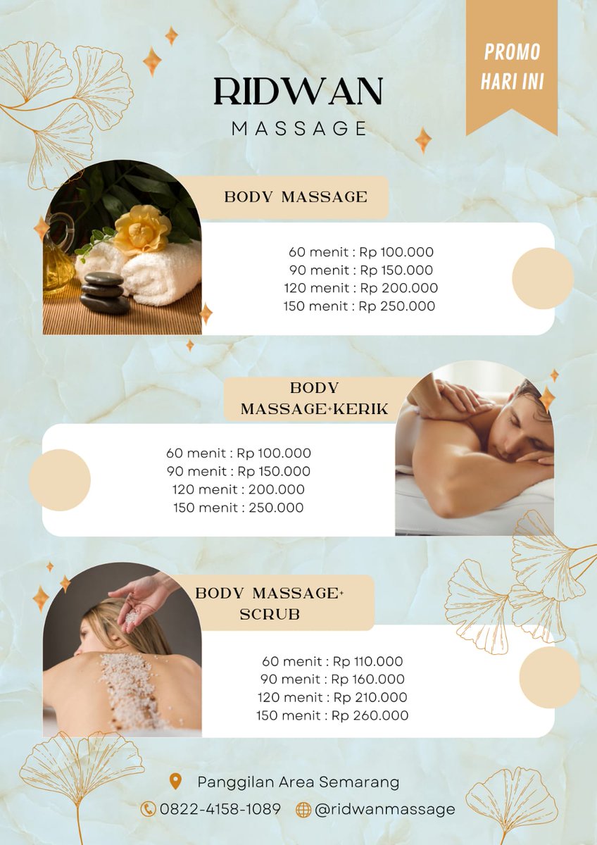 #pijatprofesional
#Massagesemarang
#pijatsemarang
#pijatenak
#pijatpria
#pijatwanita
#pijatpasutri
#massagesemarang 
#pijatjogja
#pijatrefleksisemarang
#pijatkeluarga
#pijatsehat
Aktif 24jam
